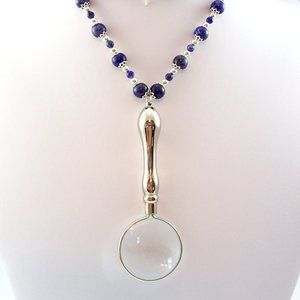 Sodalite Magnifying Glass Necklace